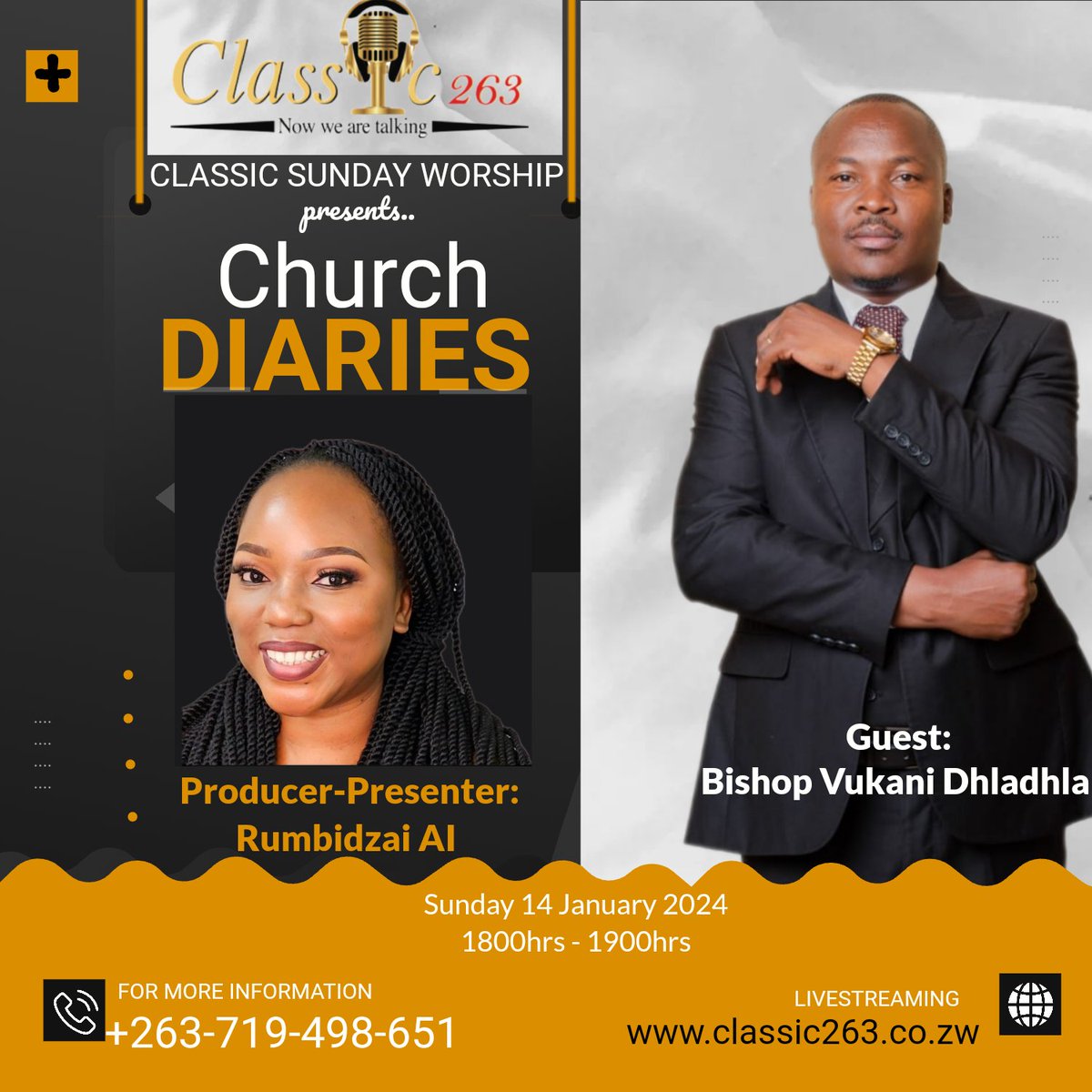 Today on Classic Sunday Worship #ChurchDiaries 6pm to 7pm.. Rumbidzai AI hosts Bishop Vukani Dhladhla 
 Topic- Fasting: relevant or tainted by religious demons

#SundayWorship
#ChurchDiaries
#NowWeAreTalking

<a href="/Rumbidzai_AI/">Rumbidzai Matinanga</a>