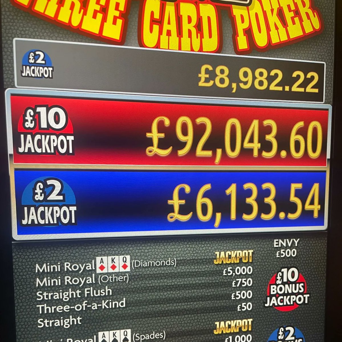 Horizons_Casino's tweet image. Congratulations to the winner of our Blue Poker Jackpot who won £8,982.22. That's the second Poker Jackpot this year. Will we see it go again before the end of the month?

Begambleaware.org 18+ Drinkaware.co.uk #gambleresponsibly #pokerjackpot  #Jackpot #royalflush