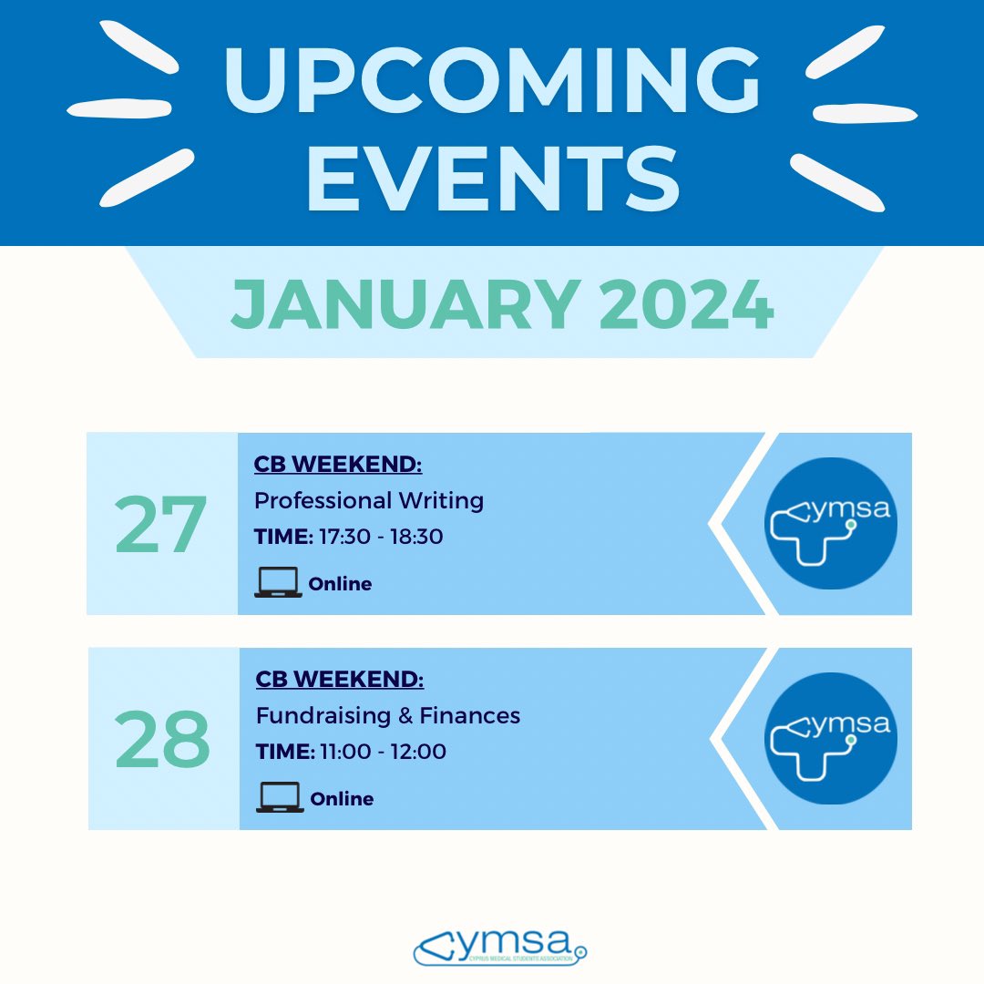 CyMSAmed's tweet photo. Don’t miss our events for January!
#cymsamed #cymsa https://t.co/97IEdszXgl