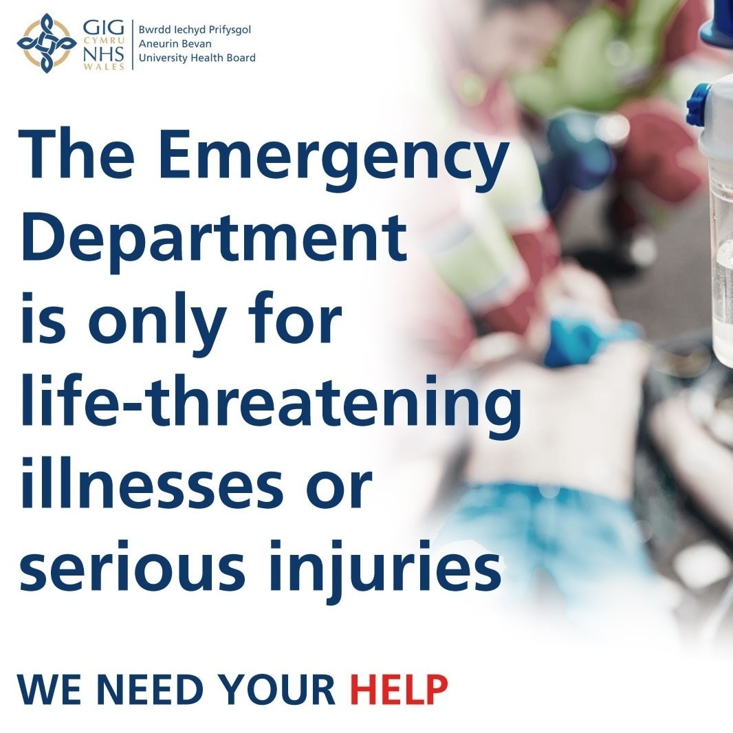 URGENT: 

The Health Board is under severe pressure due to large amounts of very poorly people attending our hospitals. 

Please only attend The Grange University Hospital if it's life threatening, or a very serious injury.

For medical advice:
abuhb.nhs.wales/hospitals/gwen…

#Gwent