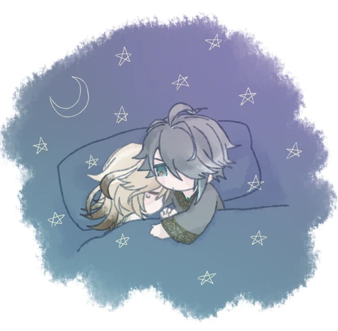 おやすみアルカヴェちゃん落書き(/#haikaveh)