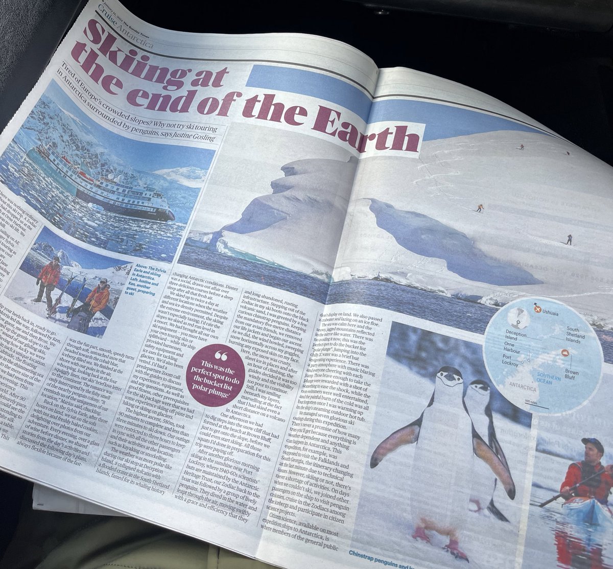 Dream trip and commission for <a href="/ST_Travel/">Sunday Times Travel</a> “skiing at the end of the earth”. #Antarctica Huge thanks to <a href="/sjbryant/">Sue Bryant🇺🇦</a> for the commission