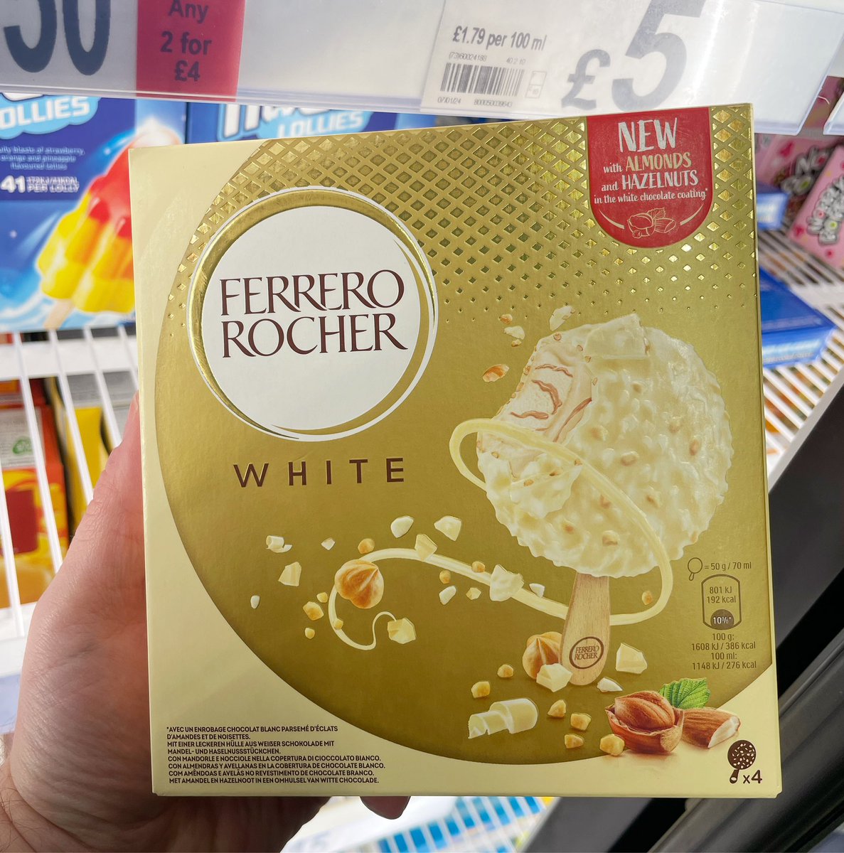 White Ferrero Rocher Ice Cream! 👀 At Asda @FerreroUK #ferrerorocher #whitechocolate #icecream #new #wellthisisnew