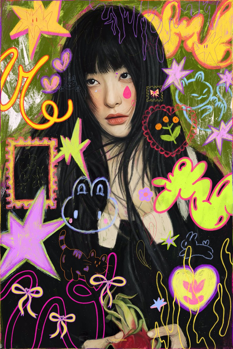 artofwang's tweet photo. seulgi for chill kill ⭐️🔪🧸🎀

done in @Procreate https://t.co/R6zb3kZe8V
