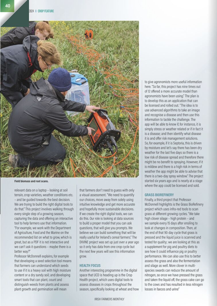 🌟Exciting start to 2024! 📰@divine_hrzn_eu has been featured in the latest issue of #IrishFarmersMonthly! 🖋️Prof. Kevin McDonnell presented the future of #decisionmaking in #farming through #digitaltools developed in the project. 🔎Read the full article👉flipflashpages.uniflip.com/3/12754/113071…