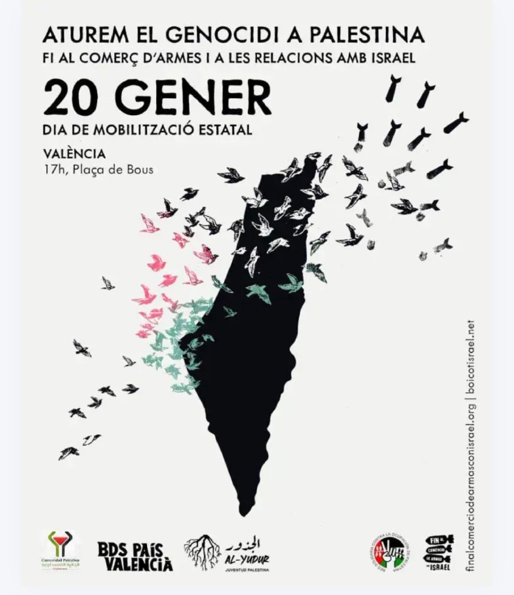 PhotoPressrCg's tweet photo. A València #20Gener a les 17 hs. Aturem el Genocidi 🇯🇴 https://t.co/j87pNbA9tV