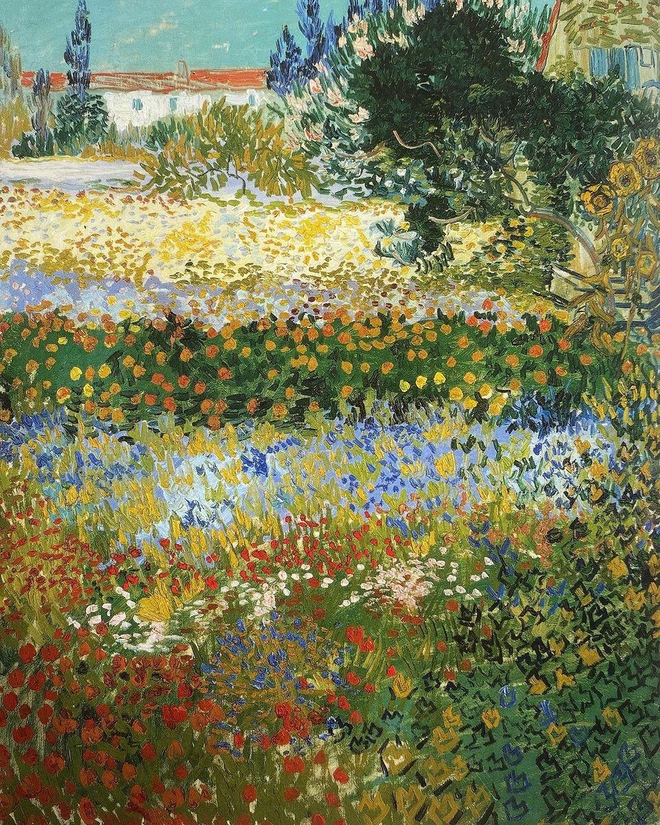 ‘How much there is in art that is beautiful, if only one can remember what one has seen, one is never empty or truly lonely, and never alone.’ Written to his brother Theo in 1878.
‘Garden with flowers’, 1888. Private collection.