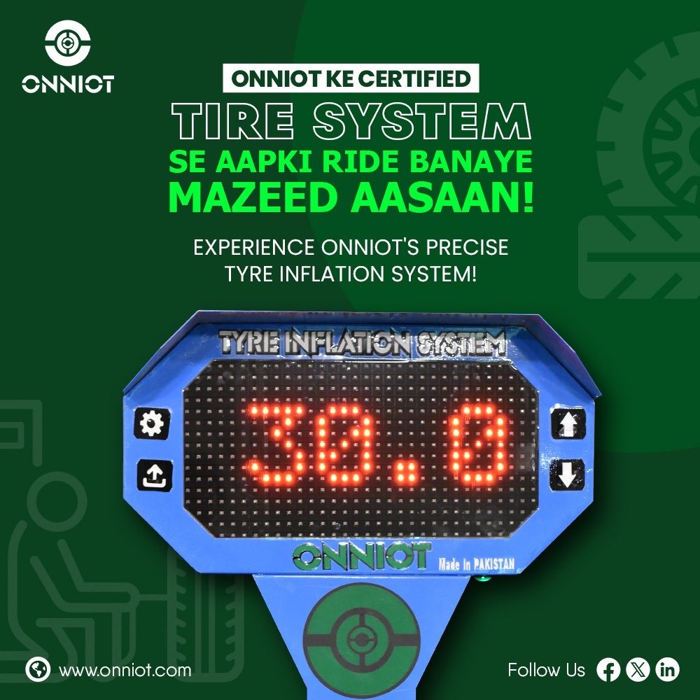 OnniotOfficial's tweet photo. Join the tire revolution with us at Onniot! 

We're not just a tire inflator business; we're your partners in smoother rides. 

Picture this: hassle-free journeys, stress-free drives. 

Now you can take control of your tire pressure for effortless adventures. 

#madeinpakistan https://t.co/zMM7FK80QC