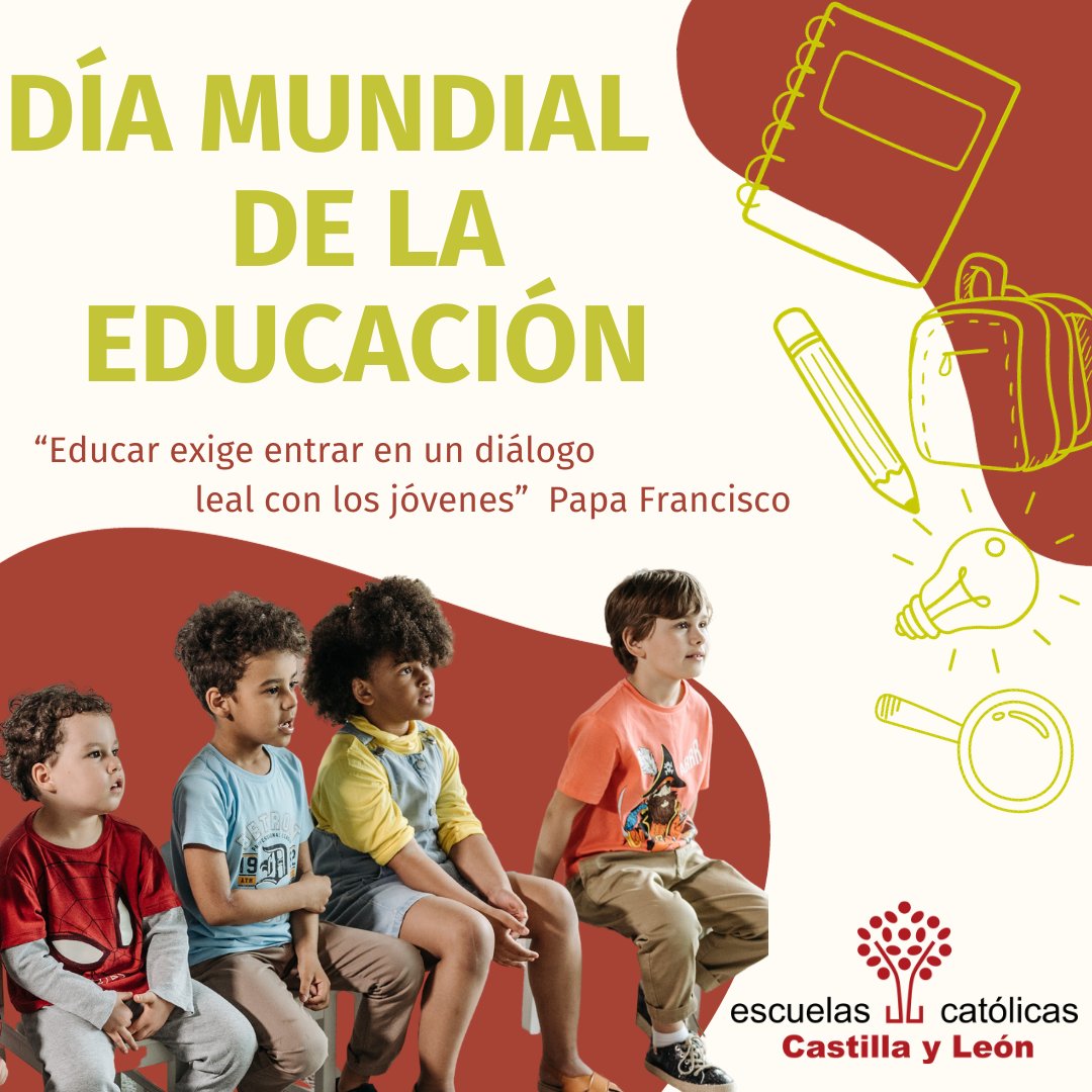 escacyl's tweet photo. Hoy celebramos juntos el #DíaMundialdelaEducacion 🧡

Celebramos el esfuerzo de nuestra comunidad educativa, la ilusión de los niños y ofrecer una educación digna, de valores y abierta para un futuro completo y inclusivo✨Gracias por acompañarnos, ¡seguimos!✨
#soyescuelacatolica https://t.co/jVgaM0DYwJ