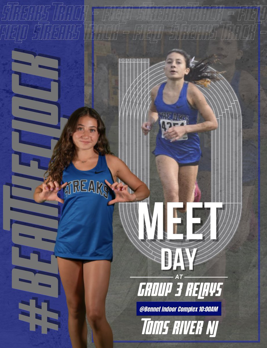 Meet Day! Group 3 Relays are today at the Bennet Indoor Complex in Tom’s River. Let’s go get on the podium! #BeatTheClock @WHRSDAthletics @ClubStreaks