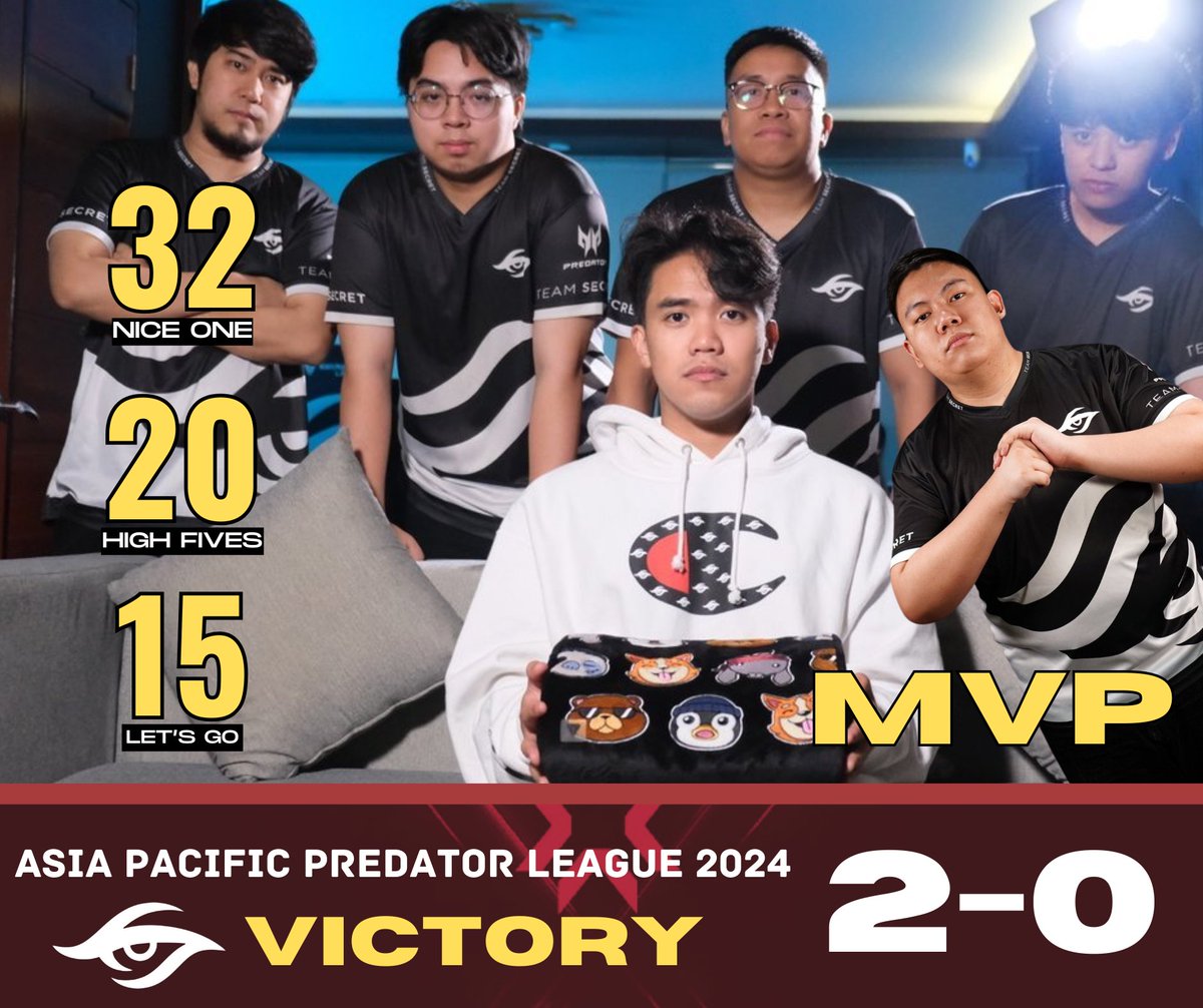 TEAM SECRET are you PREDATOR LEAGUE CHAMPIONS! 

TS UNDEFEATED Since Razzie Binx WAS SIGNED....

#LabanPinas #TeamSecret