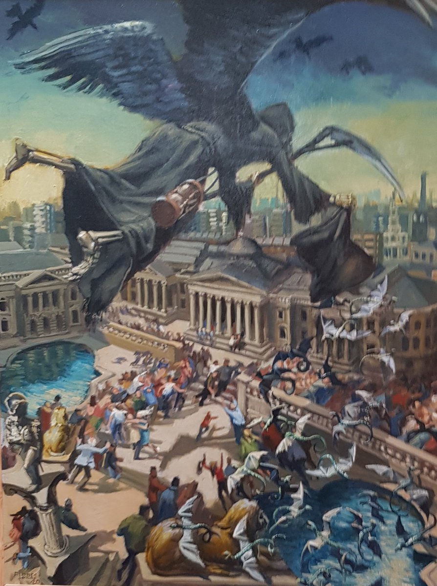ahistoryinart's tweet photo. To London tomorrow to discuss a museum/gallery acquring a series of paintings inspired by the Covid pandemic by the great Chris Fiddes; a superb draughtsman, Chris is 90 this year and continues to paint or draw each day. https://t.co/oxuajlKzr9
