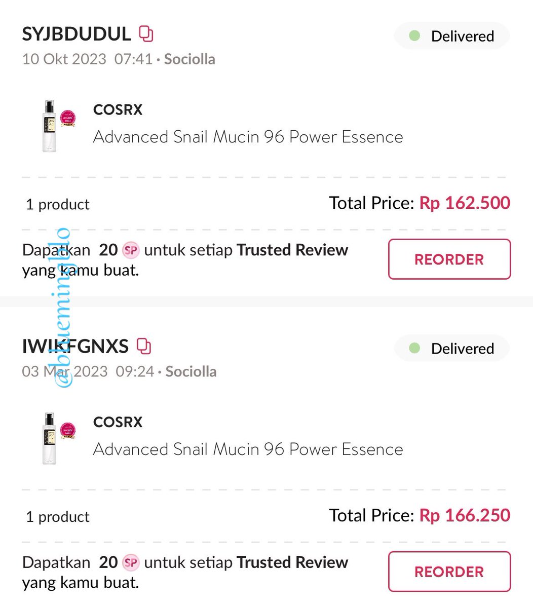 bluemingblo's tweet photo. buat kalian yang lelah dengan tekstur kulit π«΅π»
please bangett cobain cosrx snail essence ini πππ»
sangat membantu bgt buat tekstur kulit tapi ga overhydrating
#skincaretips #reviewcosrx #racunskincare #blureview
https://t.co/dSYWtLXm4c https://t.co/p5nSHkO6o8