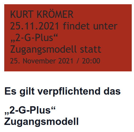 FrankenDemo's tweet photo. Bitte #RichtigErinnern:
Auch Kurt "Ich habe #Schrumpfpimmel" #Krömer hat beim #Corona-Totalitarismus mitgemacht.
Hier seine #2GPlus-Veranstaltung mit folgenden Zwängen:
✔️#geimpft / #genesen
✔️#Schnelltest
✔️Anwesenheitsnachweis
✔️#Maskenpflicht
Quelle: https://t.co/GkLRfuXsaL https://t.co/x8cJ5yztKC
