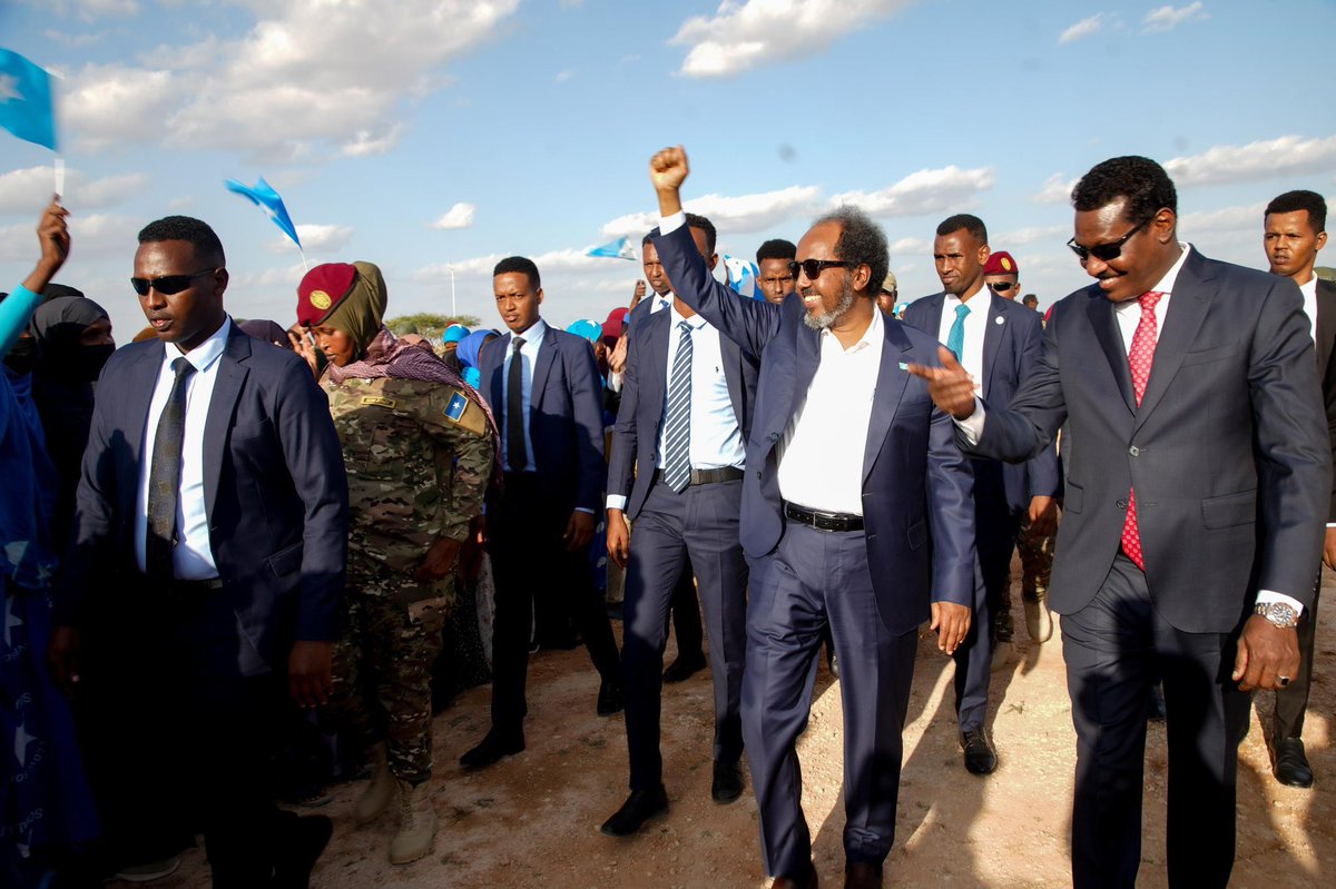 President <a href="/HassanSMohamud/">Hassan Sheikh Mohamud</a> has arrived  Dhusamareb Galmudug today. The President's visit underscores an accelerated commitment to eliminating the extremist threat, signaling a proactive stance towards enhancing national security.

Source: <a href="/TheVillaSomalia/">Villa Somalia</a>