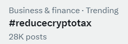 #reducecryptotax is now trending in 🇮🇳 India 

👉Crypto community is requested to share as much as possible and support this campaign.