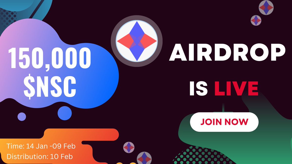 AirdropHorizon's tweet photo. 🪂 Airdrop: Nuson Chain
💰 Reward: 100 $NSC (~$15)
📨 Distribution Date: February 10, 2024
🏆 Winners: 1,000 Random
🤖 Airdrop Bot: https://t.co/tOBFFkRm88
🌐 Details: https://t.co/tHxukxZTe3
#NusonChain #NSC #NSC20 #Airdrop #Crypto #Airdrops #Giveaway #BSC #BNB https://t.co/OHiBIJV9ZD