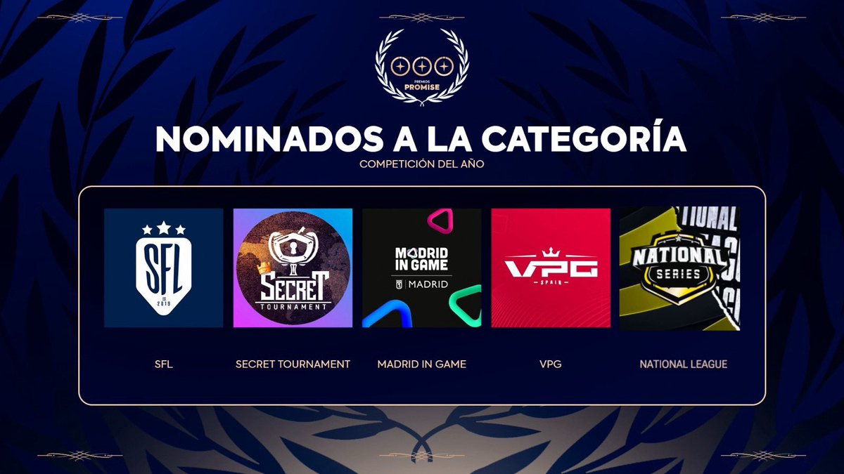 NOMINADOS A LA CATEGORÍA COMPETICIÓN DEL AÑO 

🏎️ <a href="/sinfrenosleague/">SFL - Sinfrenos League 🏎️⚽</a> 
🔫 <a href="/SecreTournament/">Secret Tournament</a> 
⚔️ <a href="/MadridinGame/">Madrid in Game</a> 
⚽️ <a href="/VPG_Spain/">Virtual Pro Gaming España</a> / <a href="/VPGEurope/">Virtual Pro Gaming | Europe</a> 
🤴 @NationaLeague_ 

¡Enhorabuena a todos! Sin vosotros los eSports no serían lo mismo.