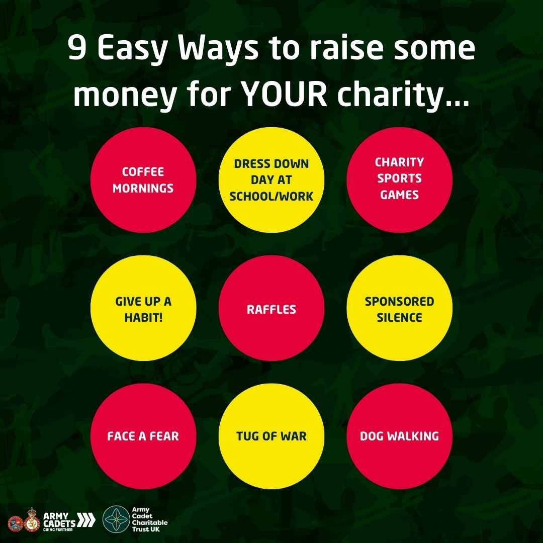 Maybe this is your year to focus on giving back to others by raising some money? Why don't you start off with your very own Army Cadets Charity @acctuk ? Here are some fun ideas on how to raise some money for them!💰 #armycadetsuk #raisemoneyforcharity #acctuk