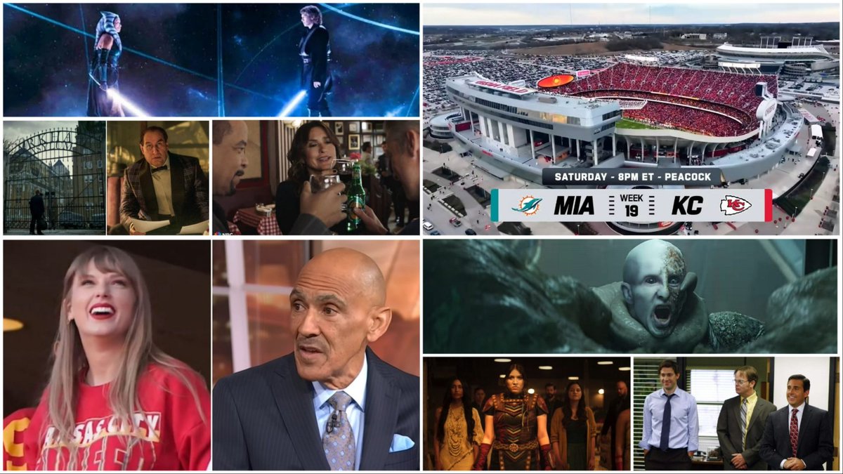 bleedingcool's tweet photo. In today's BCTV Daily Dispatch, we look at #Ahsoka, #TonyDungy & #TaylorSwift, #TheOffice, AEW/WWE, Law & Order: #SVU, #Alien, #Arkham & #ThePenguin, #NFL & #Peacock, #WrexhamFX, #DevilsPeak, #Echo, #JoKoy/#GoldenGlobes & more! 🔗 https://t.co/KpmWCLeF7g https://t.co/LHRZumujbB