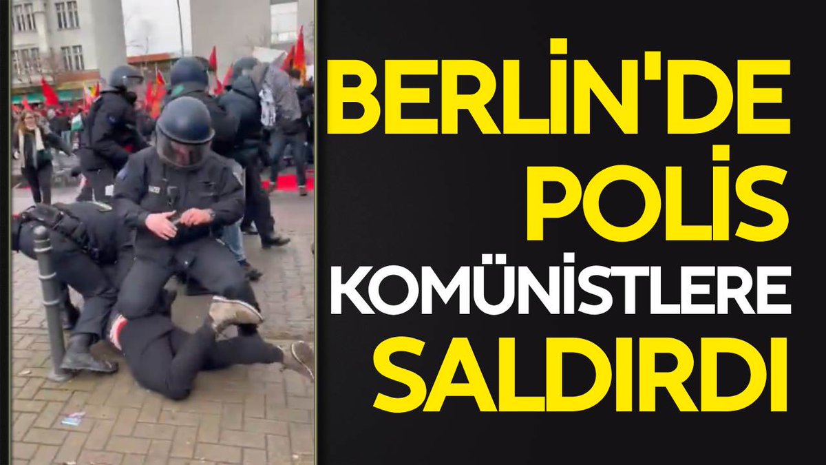 #Berlin 'de polis, Filistin ve sosyalizm sloganlarının atıldığı anda komünistlere saldırıya geçti. Rosa Luxemburg ve Karl Liebknecht anısına düzenlenen yürüyüşte gözaltına alınanlar oldu... arti49.com/berlinde-polis…