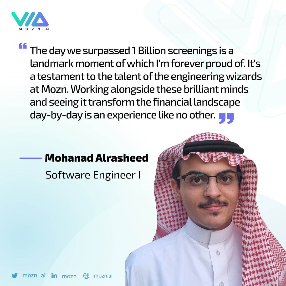 Meet today’s #TeamMemberHighlight, our Software Engineer, Mohanad Alrasheed! 🚀

Mohanad possesses outstanding skills that help us continue to reach for the stars with FOCAL. Thank you, Mohanad, for the success you have contributed to the team! 🌟