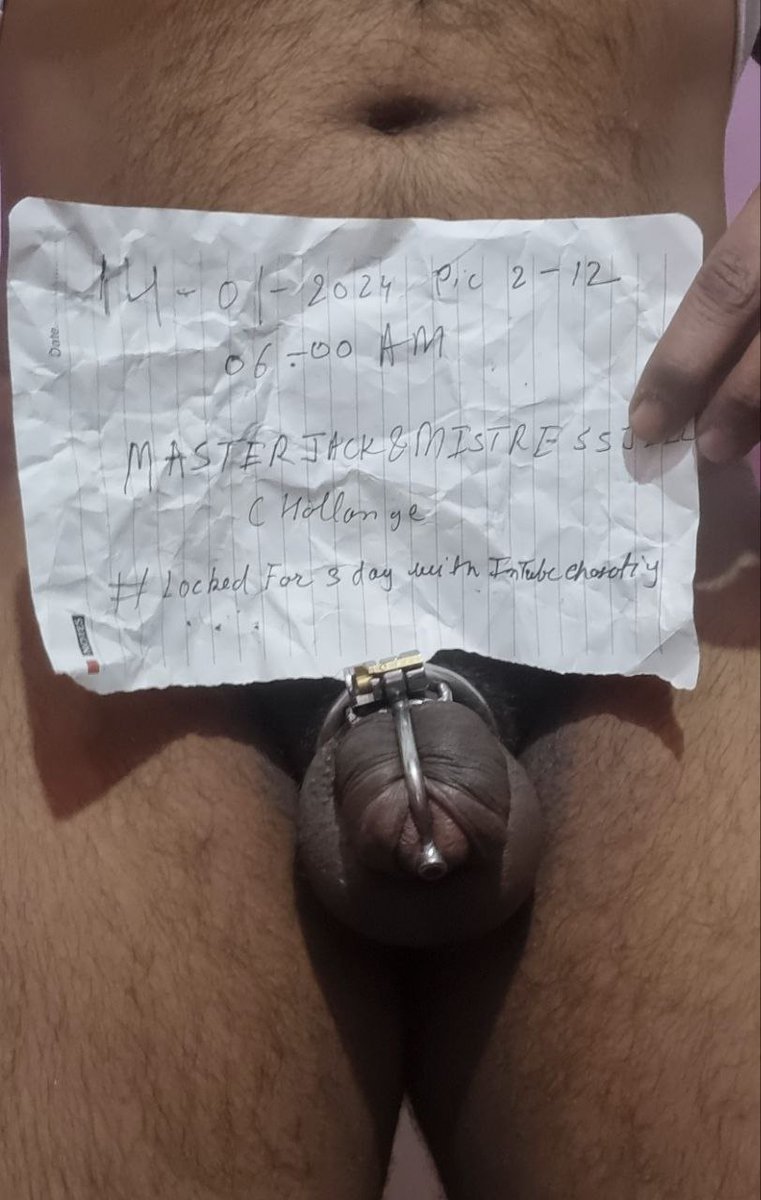 DomCoupleDelhi's tweet photo. Slave Task:-
Pic 2-12 To wear this intube cage without fail for 3 day continuously and need to upload picture confirmation on fetlife with timeline of 12 pm , 6 Am, 12 Am 6, pm without fail Failing will add 1 day of Urethral Chastity. 
#JJChallenge #chastity #chastitygame #lock https://t.co/3BS9u30W1p