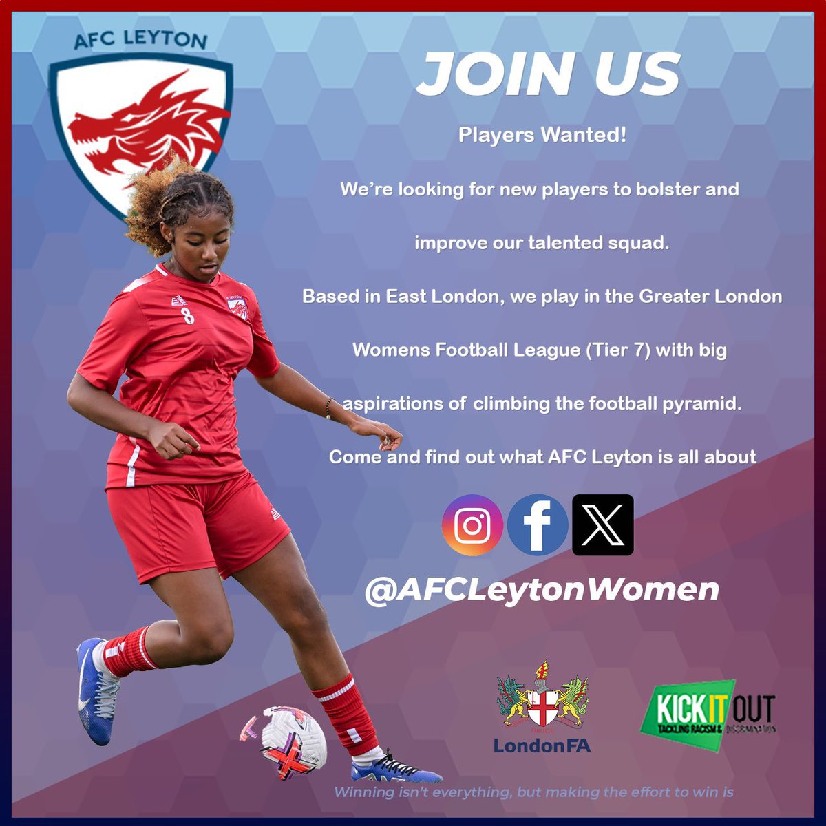 Player_TeamFind's tweet photo. 🚨PLAYERS WANTED 🚨 

Contact @AFCLeytonClub for more information 

RTs appreciated https://t.co/o8TFWsnsGo
