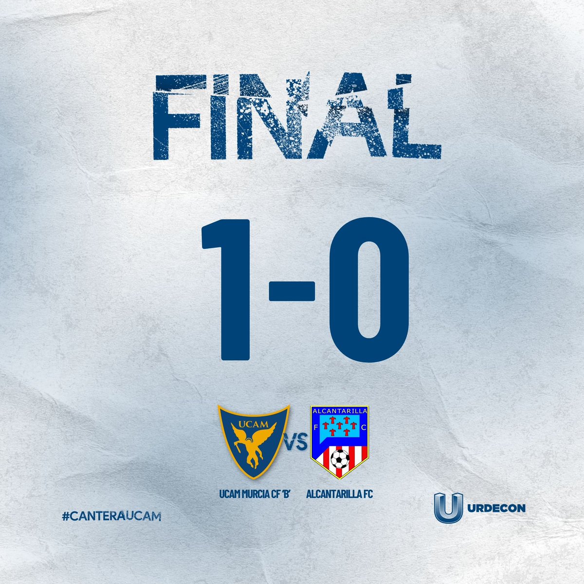 𝐅𝐈𝐋𝐈𝐀𝐋 | ⌚️ 90’ |1️⃣0️⃣

😍 Nuestros canteranos regresan a la senda de la victoria gracias al golazo de Pedrosa. 

Buen debut de nuestro nuevo técnico <a href="/PAlburquerque/">Pedro Alburquerque</a>. 

🏟️ El Mayayo

⭐️ <a href="/Urdecon_/">CONSTRUCCIONES URDECON</a> 

#UCAMMurciaBAlcantarilla | #CanteraUCAM