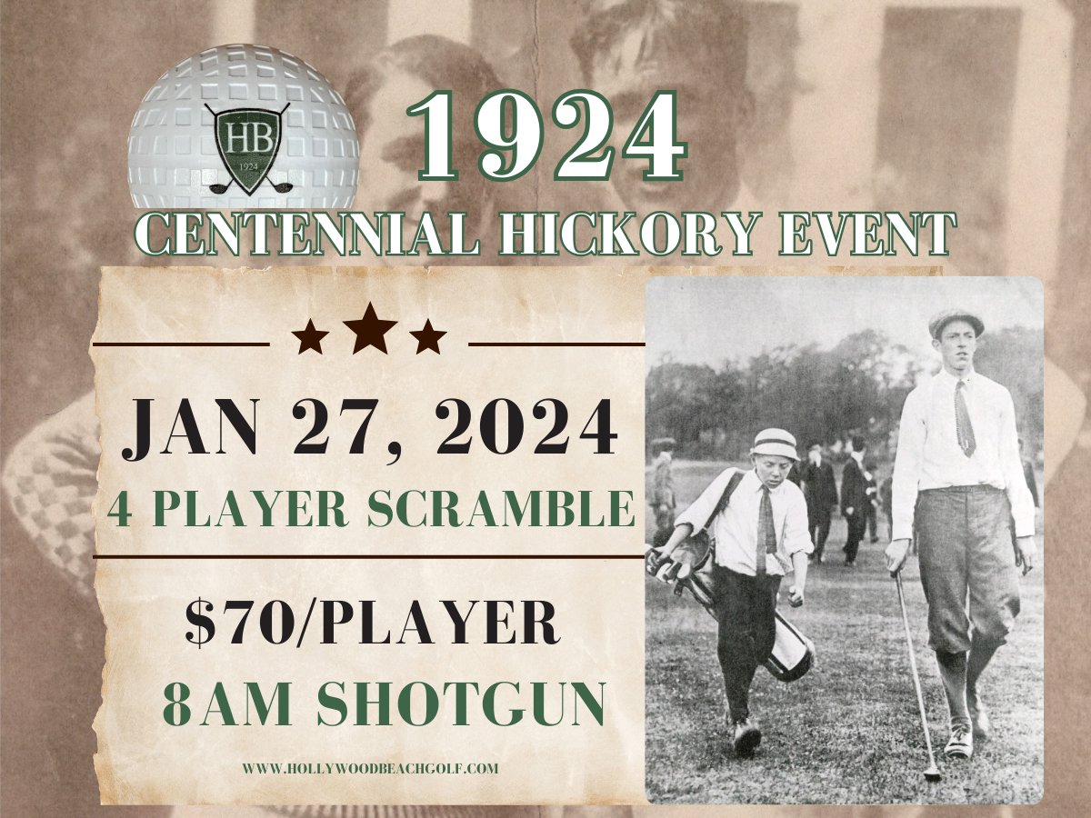 Channel your inner Bobby Jones at our 1924 Centennial Hickory Event. Experience the game as it was played a century ago, with all the charm and challenge of hickory clubs and Haskell mesh balls.

Register now: ow.ly/lmIB50QpOw3