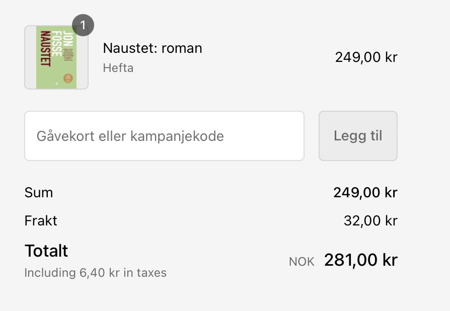 Kan noen i <a href="/Samlaget/">Det Norske Samlaget</a> forklare hvorfor en e-bok er dyrere enn en papirbok, inkludert frakt? #jonfosse