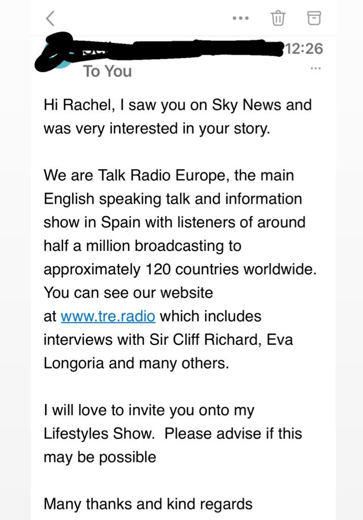 Rachel_SUTDA's tweet photo. Since my little interview with @SophyRidgeSky I’ve had a lot of emails from victims and survivors and…also found a cousin!! 
Not only has the interview reached some of the most vulnerable people in society but it’s generated interest from other countries for the opportunity for further interviews. Also, I have received a donation to SUTDA my small C.I.C from a gentleman in Germany 🇩🇪 
#happydays #grateful
