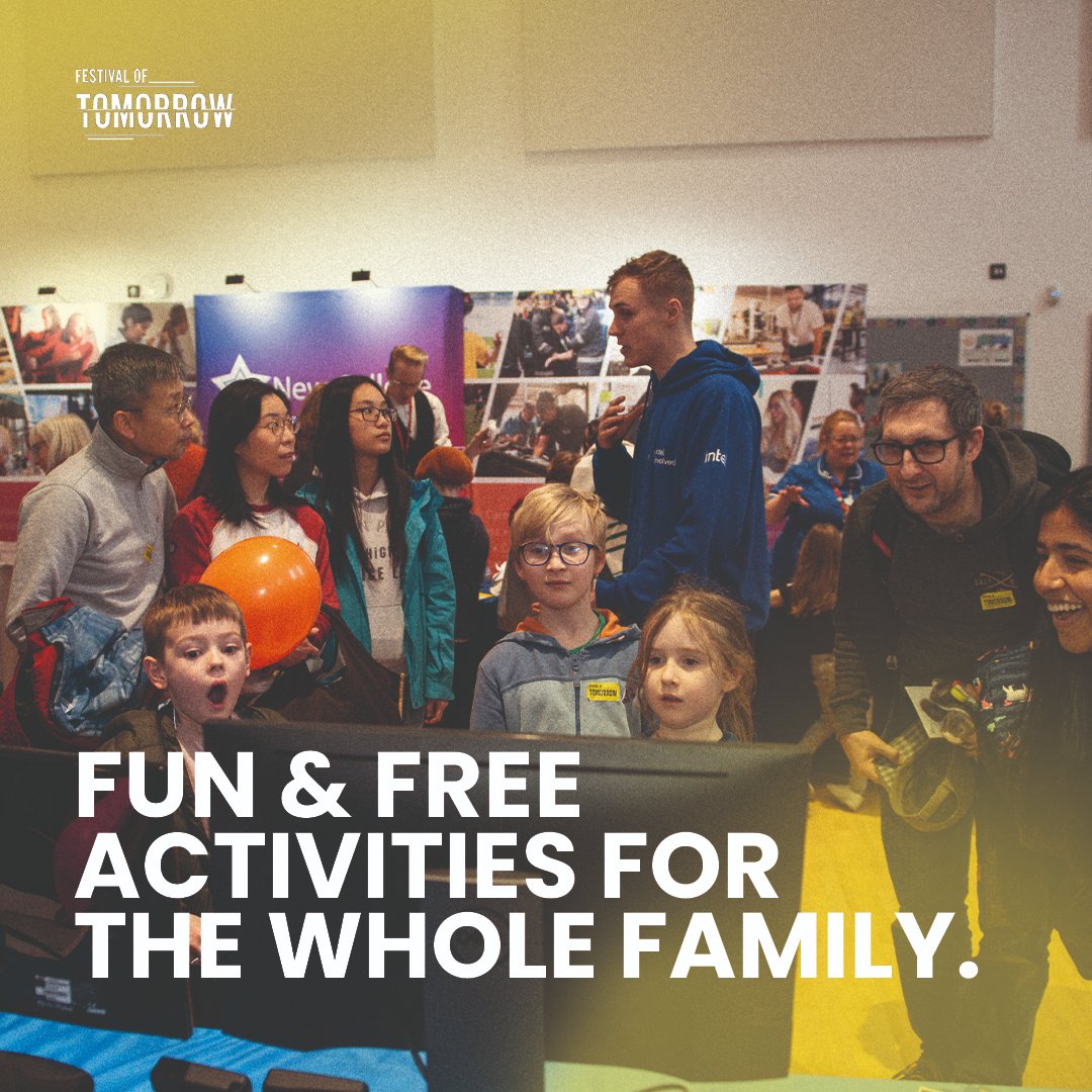 FestOfTomorrow's tweet photo. Excited to have @intel and other industry leaders, back to bring you and your family an array of exciting and free activities to enjoy this February HALF TERM! 🌟

Join us for a week of fun and exploration!
More information coming very soon.
#FamilyFun #IntelPartnership https://t.co/enEsoGhFV7