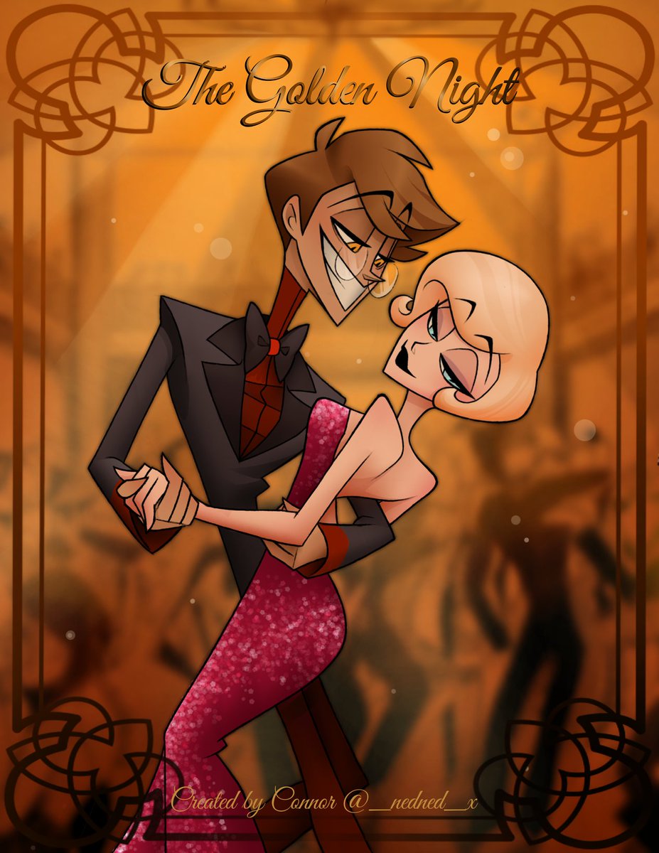 This is the cover for the comic
✨The Golden Night✨

#HazbinHotel #HazbinHotelFanart #HazbinHotelComic #HazbinHotelAlastor #RadioRose #HazbinHotelRosie