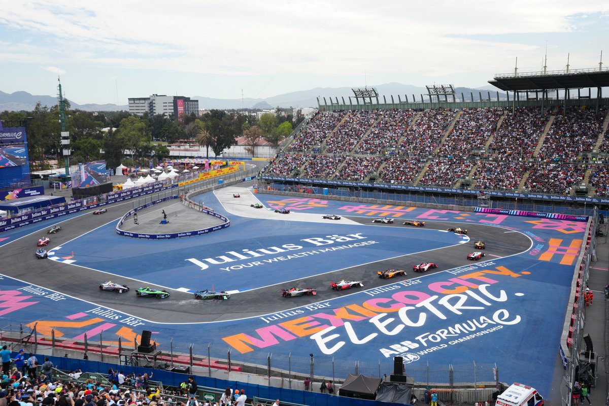 FIAFormulaE's tweet photo. Season 10 is off to an AMAZING start 🤩

Thank you Mexico City for kicking off the season in style! 🇲🇽

@hankook_sport #MexicoCityEPrix https://t.co/FrSjrFNfXK