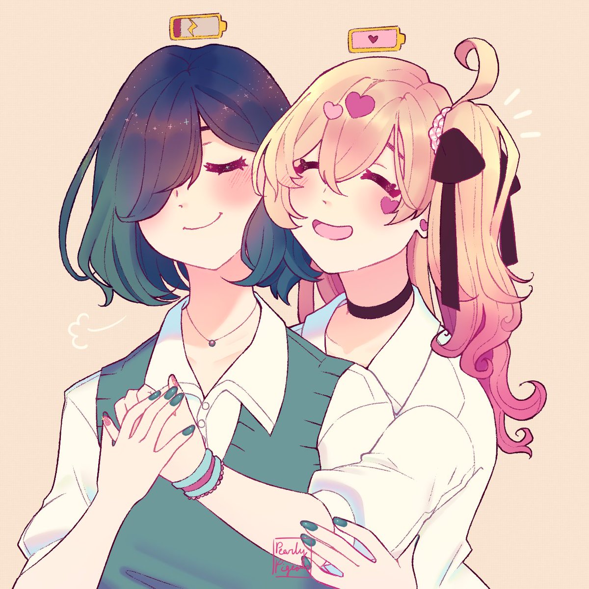PearlyPigeons's tweet photo. One of my favorite pairs ! #100カノ #100カノファンアート #hyakkano https://t.co/ufAe156bRD