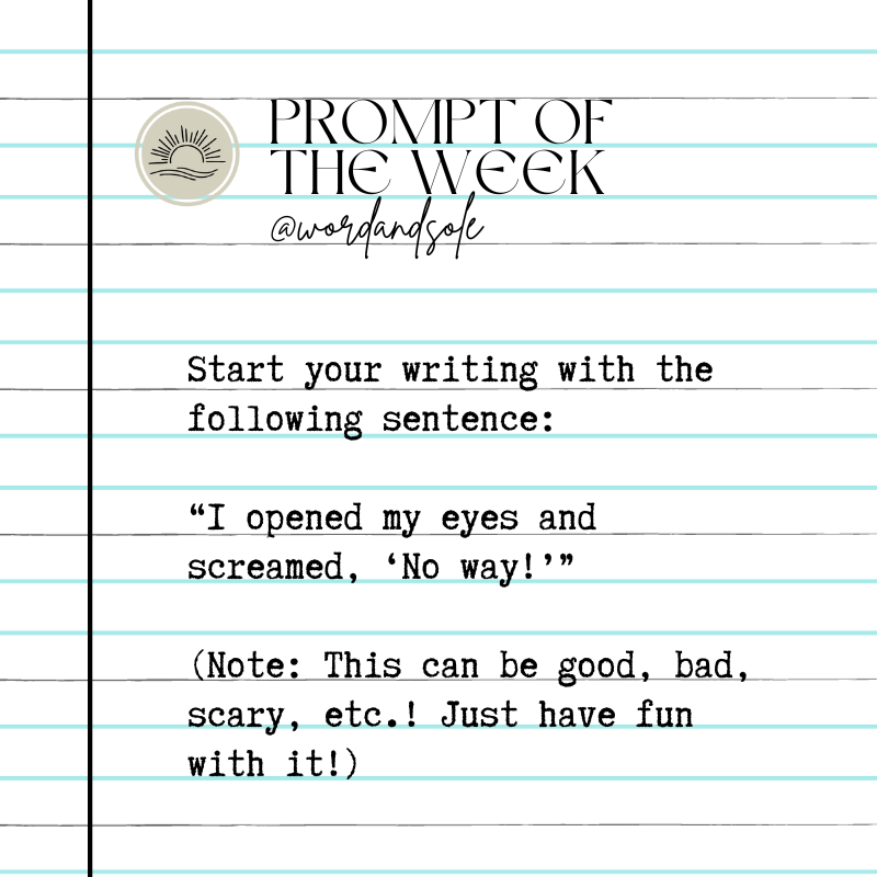 wordandsole's tweet photo. A little Sunday inspiration for you, as you head into the new week! ✨

Whether you use prompts or not, try to continue from this first sentence. . .  &amp; see what happens! 

PS: If you love what you create, feel free to submit it to us!
→ https://t.co/mPihfVofOs https://t.co/tufq3ztvmW