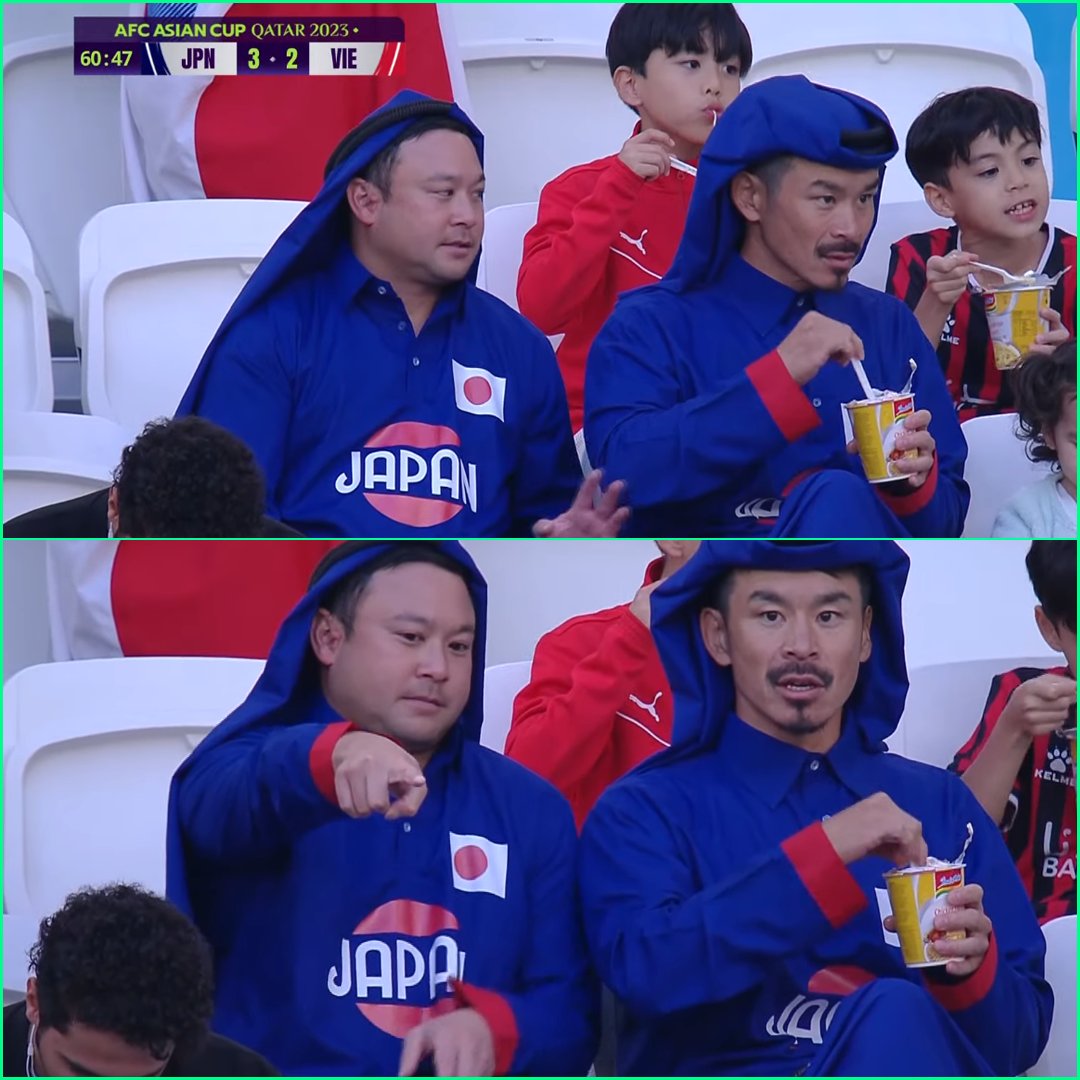 FaktaSepakbola's tweet photo. Makan Indomie dulu 🍜😋

#AsianCup2023 Japan vs Vietnam https://t.co/JRfyWfdJHa