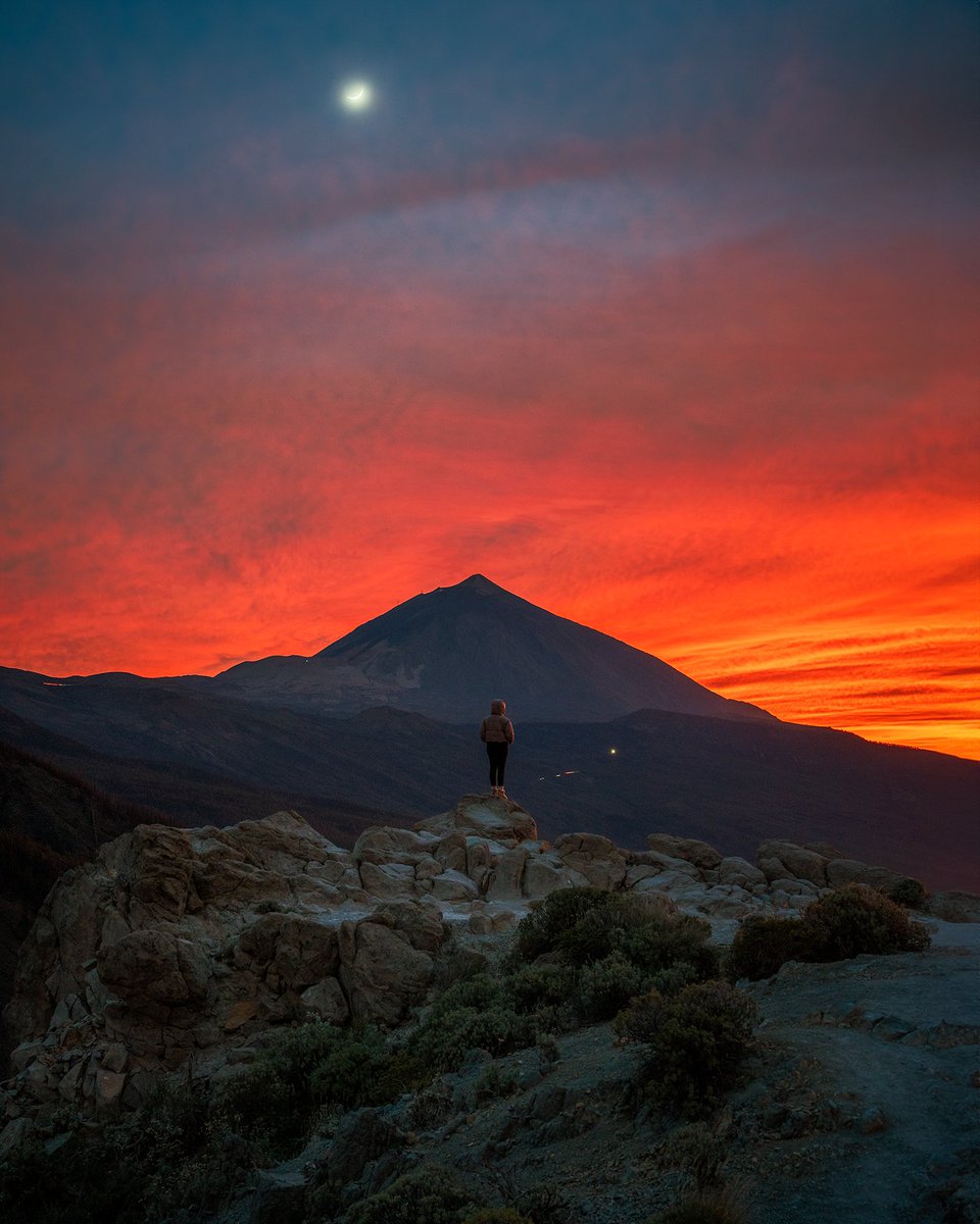El atardecer de ayer desde el Teide 🔥 😱