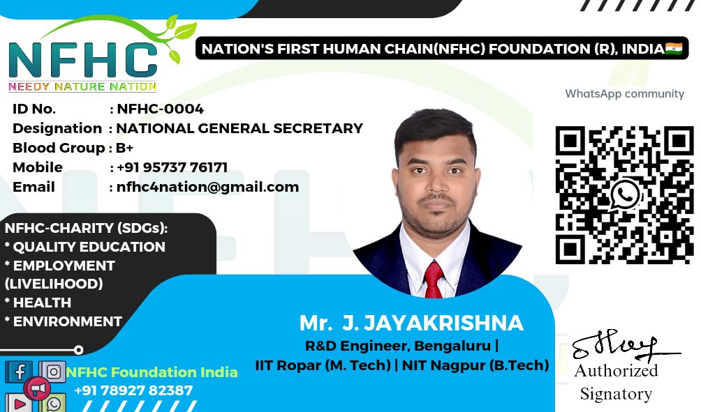 NfhcNgo's tweet photo. #NFHC_NationalExecutiveCouncil_Year2024
#nfhc_charity
#Congratulations #bestwishes
Our NFHC Foundation India's mission is to serve the 3N: the NEEDY, NATURE, and NATION, and to focus on 4 SDGs: QUALITY EDUCATION, EMPLOYMENT (LIVELIHOOD) , HEALTH, and ENVIRONMENT. https://t.co/NPUNXoYvoT