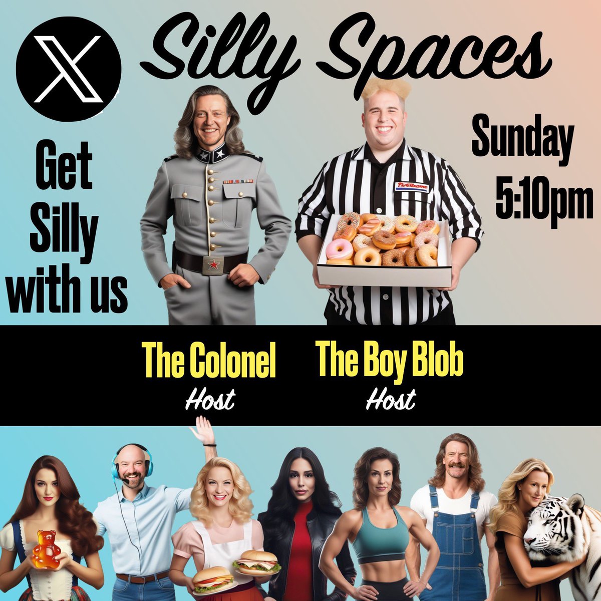 Coming up later today. Join us as we start the snowmageddon. 

We’ve become the warmup act for the real Spaces Stars: Silly Sundays with @TheBoyBlob and @ColonelAngus_PP who comes on right after us.   #SpaceSunday #Spaces #ScuttlebuttSunday