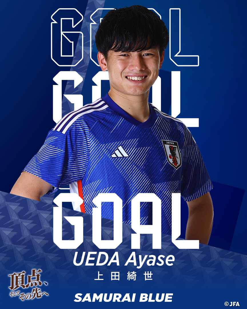 🔹𝗚𝗢𝗔𝗟🔹️

後半40分
9 #上田綺世

🏆AFC アジアカップ カタール 2023 
⚔️グループステージ第1節
🇯🇵SAMURAI BLUE 4-2 ベトナム🇻🇳

⌚️20:30(🇯🇵)
📺#DAZN でライブ配信
🔗jfa.jp/samuraiblue/as…

#頂点そしてその先へ
#夢への勇気を #SAMURAIBLUE
#jfa #daihyo #サッカー日本代表
#AsianCup2023