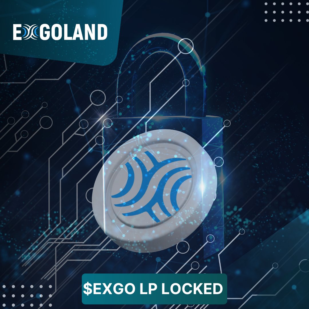 exgoland_io's tweet photo. 🔉 BIG NEWS 🔥
All $EXGO LP is LOCKED 🔥🔒 LETS #PUMP IT 🎈🔼 @SolTools_
SolTools: https://t.co/xehNQfY9FL
Solscan: https://t.co/ERIs7KNMAD
#LockedLP #Liquidity #EXGO $EXGO $SOL #Solana #Metaverse #VR https://t.co/V3r7bkK0OT