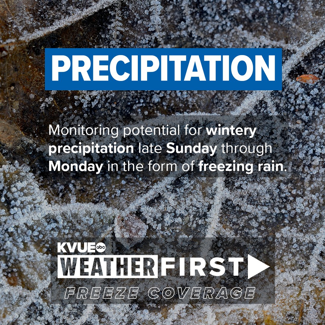 The most recent forecast models have now increased confidence of ice accumulation, especially along and east of Interstate 35: kvue.com/article/weathe…