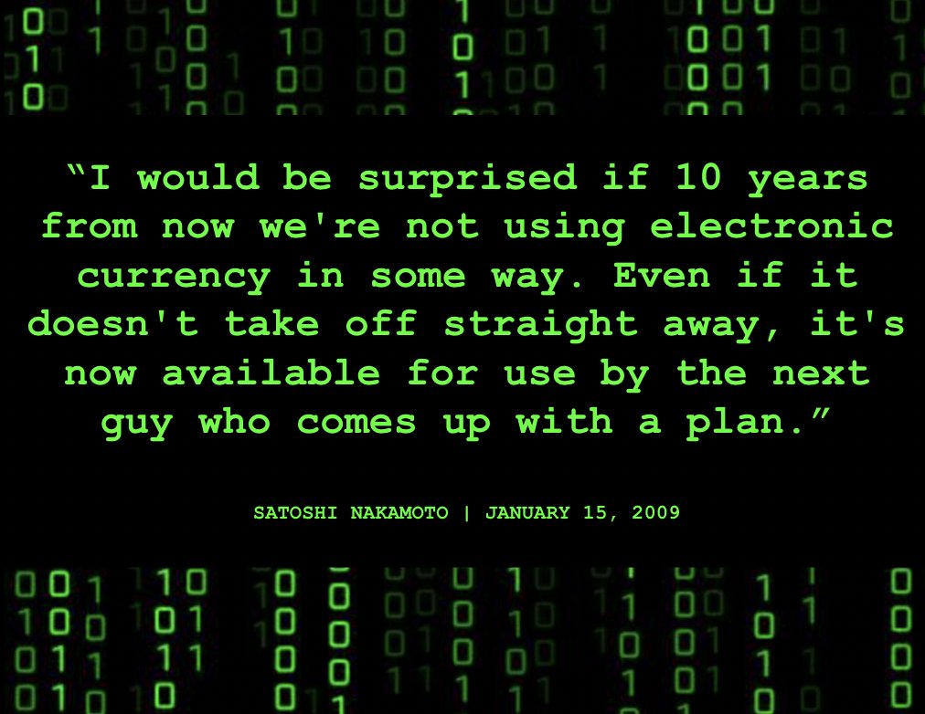 ✨ Satoshi Nakamoto on the inevitability of #Bitcoin at $0, exactly 15 years  ago. He knew 💫