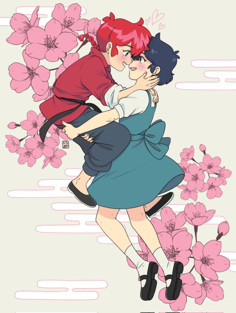 Commission from Twitter of girl ranma and akane! 🩷 #ranma #らんま