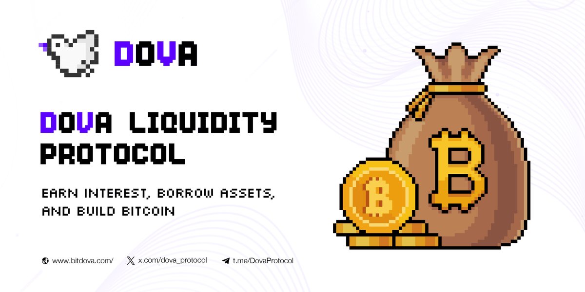 Dova Liquidity Protocol is your gateway to earning interest, #borrowing assets, and building your #Bitcoin portfolio. 🚀 

🕊️Tailored services for ecosystem builders, fostering a harmonious community. 

🙌Join us in shaping the future! #DovaProtocol #BTC #BRC20