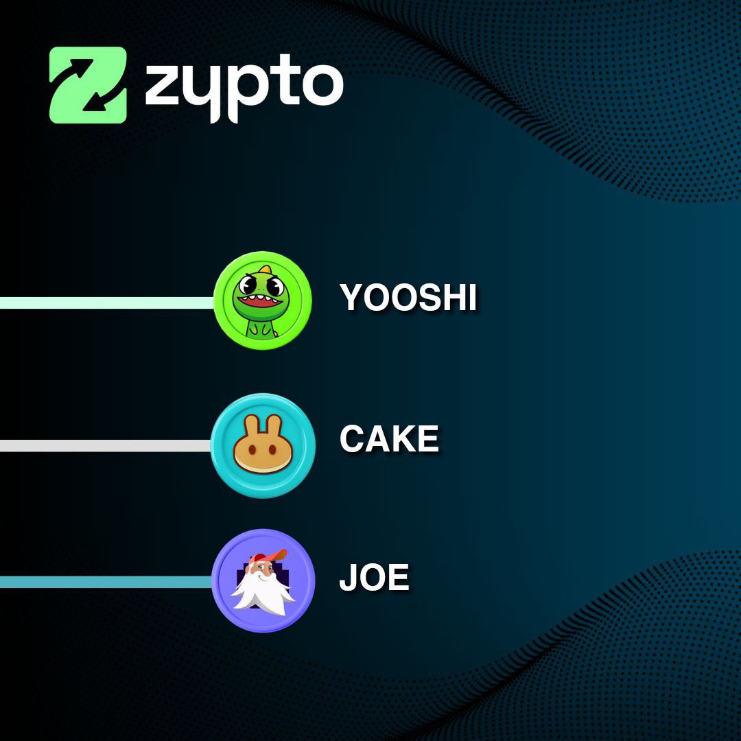 To celebrate the virtual #crypto cards release on the @ZyptoApp we are opening up a poll on which token should be accepted next as a method of payment. $CAKE $YOOSHI $JOE Poll in this thread👇 Let us know of other tokens/coins you want to see next in the replies!