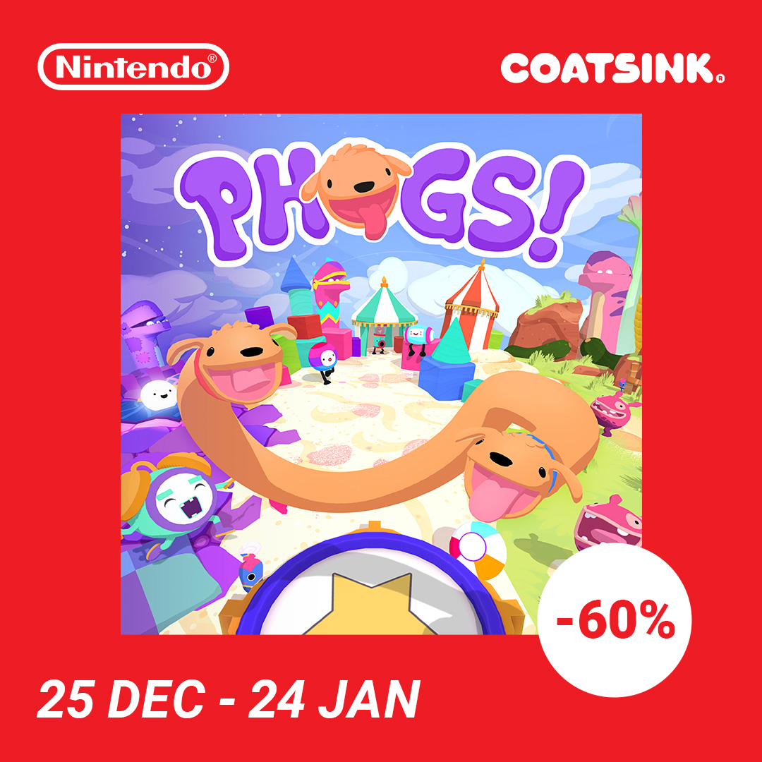 🔴 FWENDS WE'RE IN A NINTENDO SWITCH SALE
🔵 We sure are! There's 60% off until 24 January on the European store.
🔴 60% OFF IS HUGE! 

bit.ly/3Btq7b5 🐶🐶