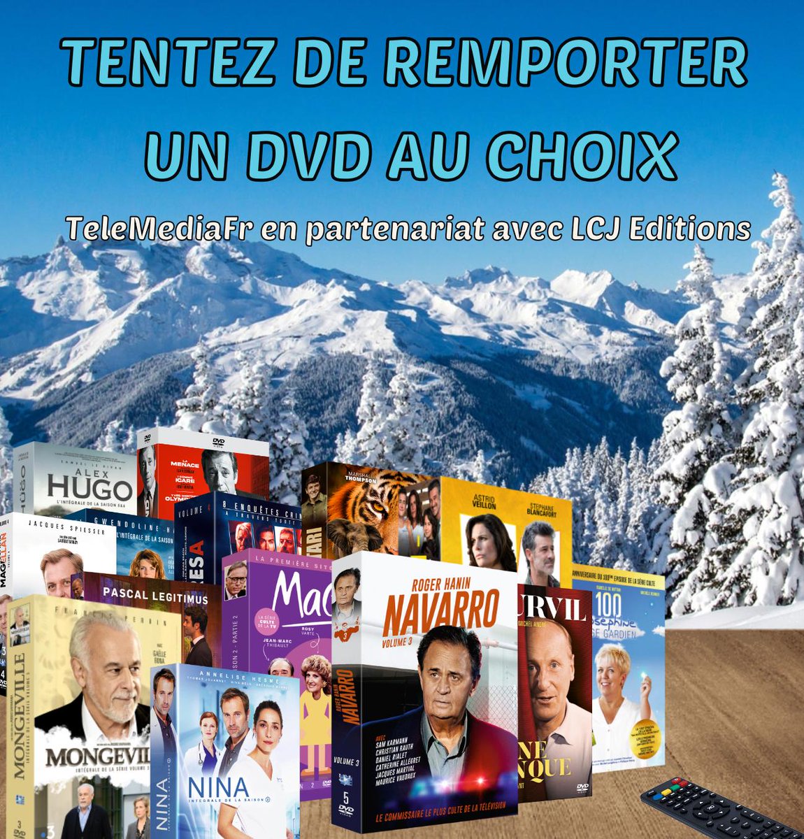 TeleMediaFr's tweet photo. 🎁 JEU CONCOURS 🎁

@et_lcj offre à 3 GAGNANTS un DVD au choix.

Pour participer :

☑️ Suivez  @TeleMediaFr
🔄 RT ce tweet
💬 Commentez avec #TeleMediaFrOffreMoi et dites-nous quel DVD vous voudriez gagner. https://t.co/Okkv2H1oun

Tirage le 18/02/2024
Bonne chance 🍀 https://t.co/SsSTGyOGsD